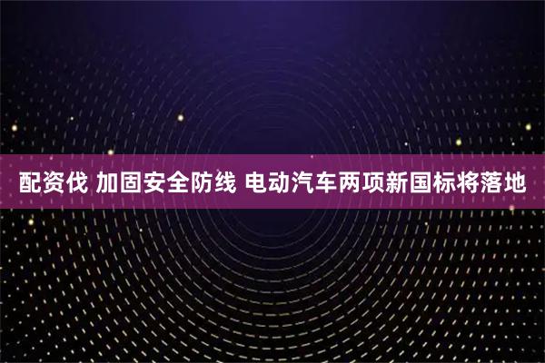 配资伐 加固安全防线 电动汽车两项新国标将落地